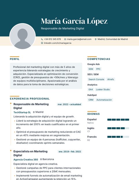 Plantilla de CV Creativa