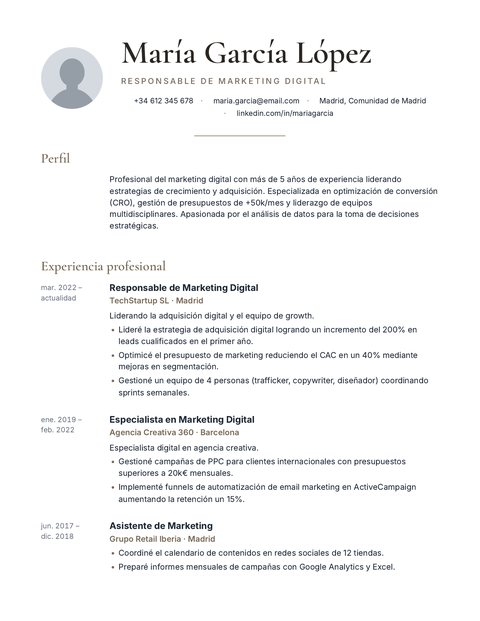 Plantilla de CV Editorial