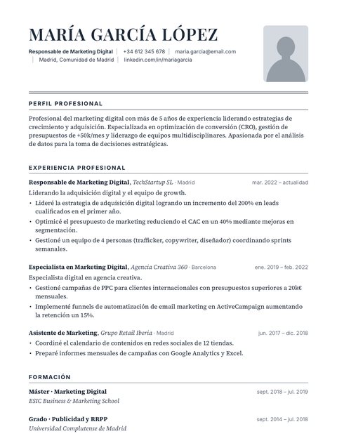Plantilla de CV Ejecutiva