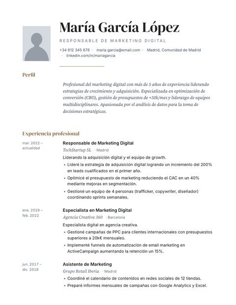 Plantilla de CV Elegante