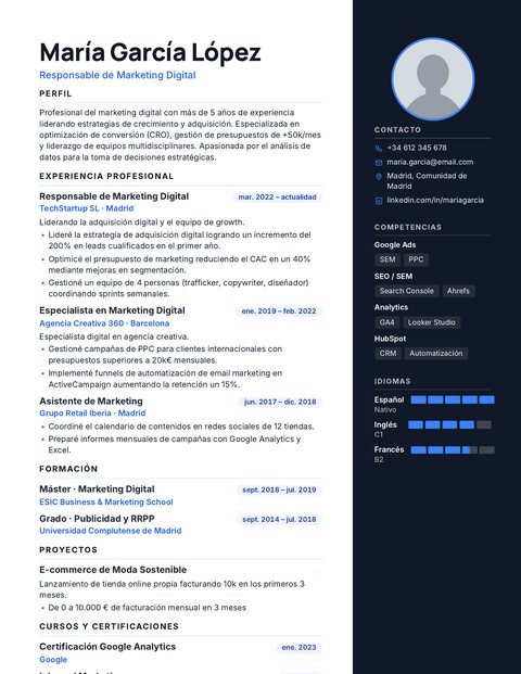 Plantilla de CV Nocturna